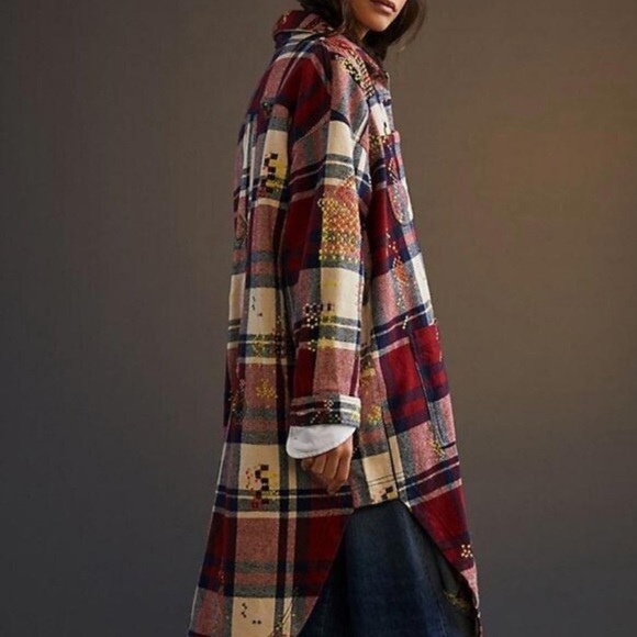 Pilcroplaid Embroidered Shacket - Picture 3 of 10